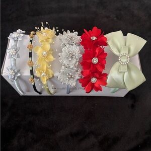 Floral and Bow Headband Set